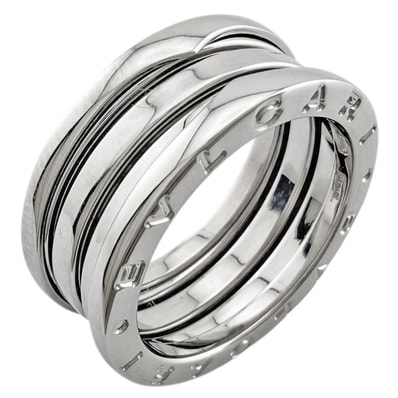 ブルガリ B-zero.1 ビーゼロワン 3バンド リング 指輪 15.5号 18金 K18ホワイトゴールド ユニセックス BVLGARI 中古