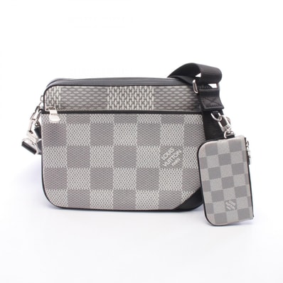 ルイ・ヴィトン LOUIS VUITTON トリオ メッセンジャー ショルダーバッグ バッグ PVCコーティングキャンバス レザー ダミエ・グラフィット アンタークティカ メンズ グレー系 / ホワイト系 N50027 【中古】