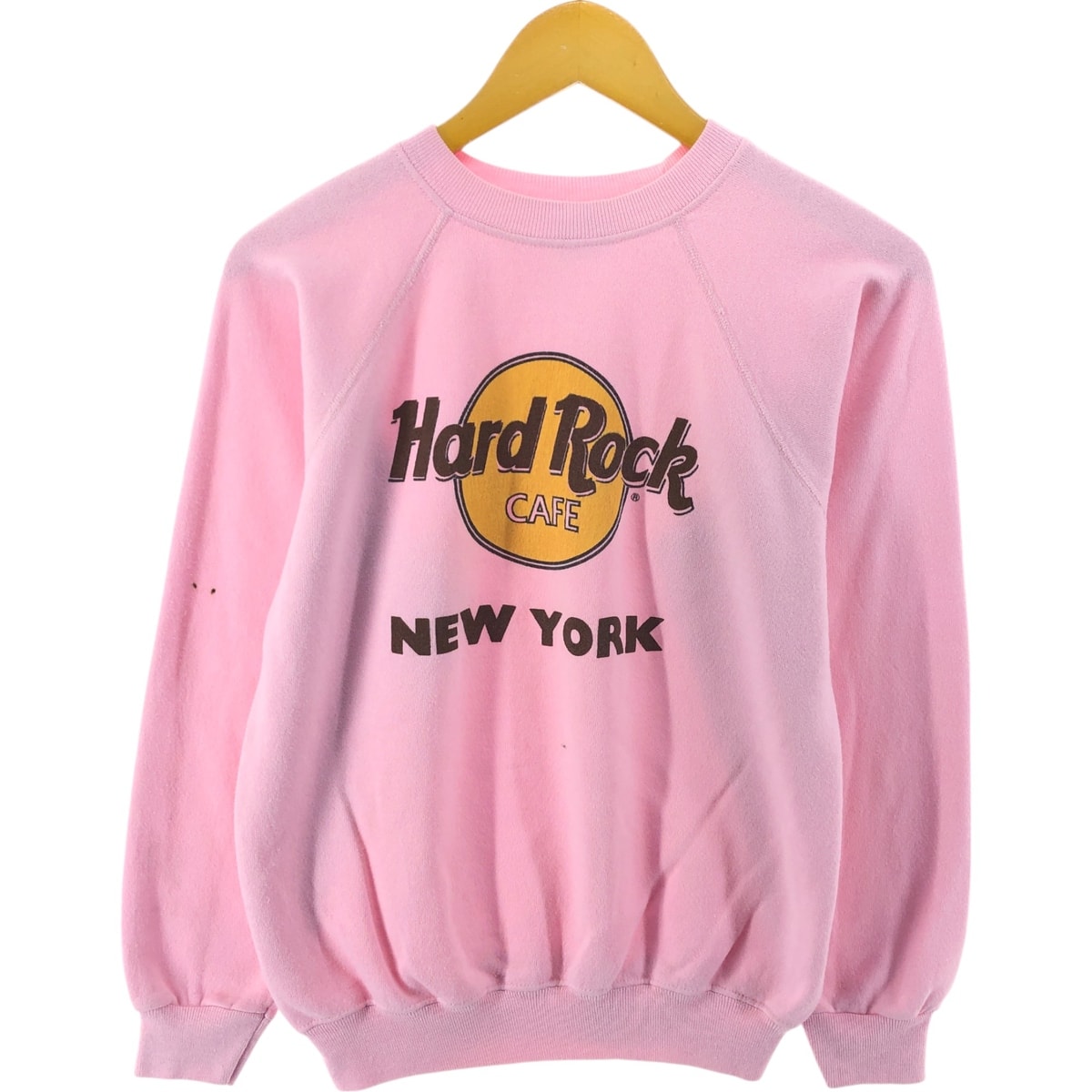 古着 80年代 ヘインズ Hanes 青タグ HARD ROCK CAFE ハードロックカフェ NEW YORK アドバタイジング スウェットシャツ トレーナー USA製 レディースM相当 ヴィンテージ/eaa526783