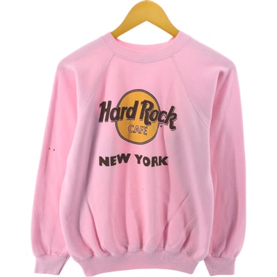 古着 80年代 ヘインズ Hanes 青タグ HARD ROCK CAFE ハードロックカフェ NEW YORK アドバタイジング スウェットシャツ トレーナー USA製 レディースM相当 ヴィンテージ/eaa526783
