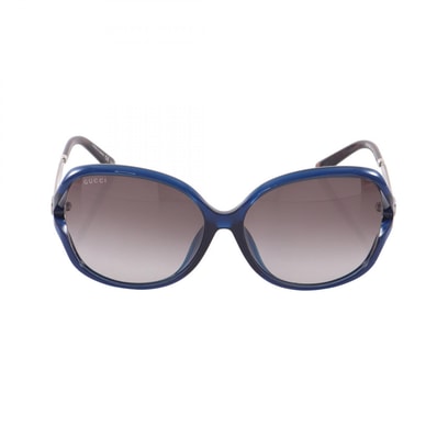 グッチ GUCCI インターロッキングG バタフライフレーム サングラス 衣料品 プラスチック / メタル メンズ レディース ブルー系 / ブラウン系 / シルバー系 GG0076SK 【中古】