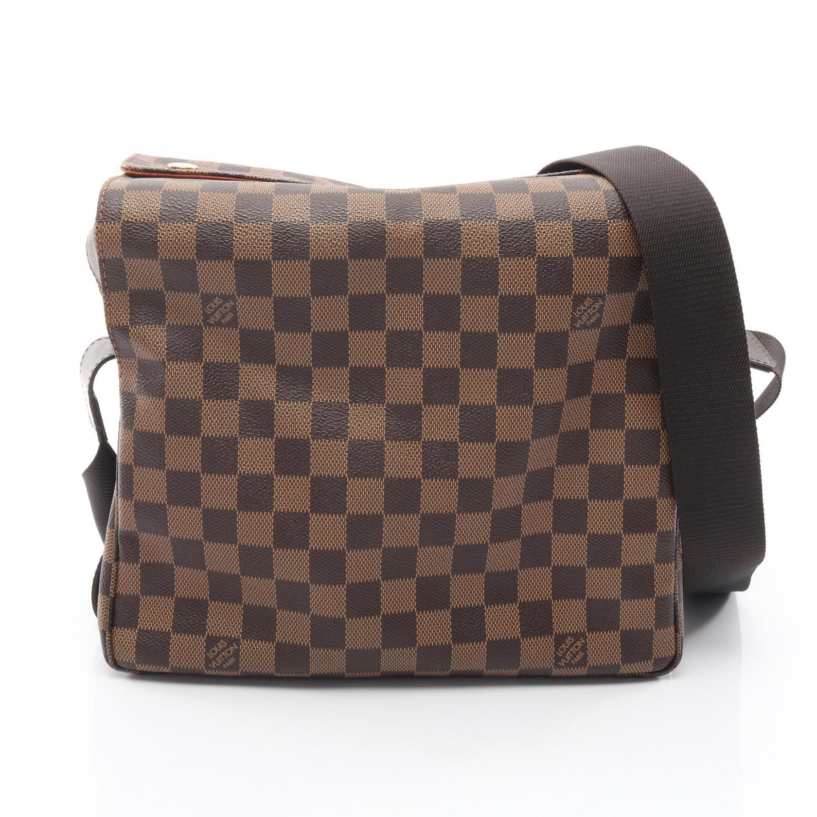 ルイ・ヴィトン LOUIS VUITTON ナヴィグリオ ショルダーバッグ バッグ PVCコーティングキャンバス レザー ダミエ エベヌ メンズ レディース ブラウン系 N45255 【中古】