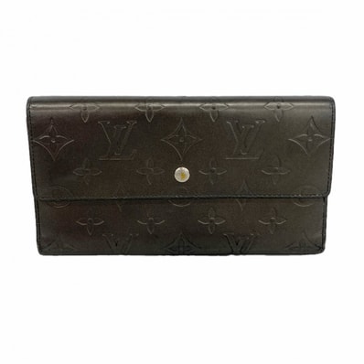 ★SALE【6eb0990-k】ルイヴィトン 三つ折り長財布 モノグラム・マット ポルトトレゾールインターナショナル M65102 ノワール【中古】レディース