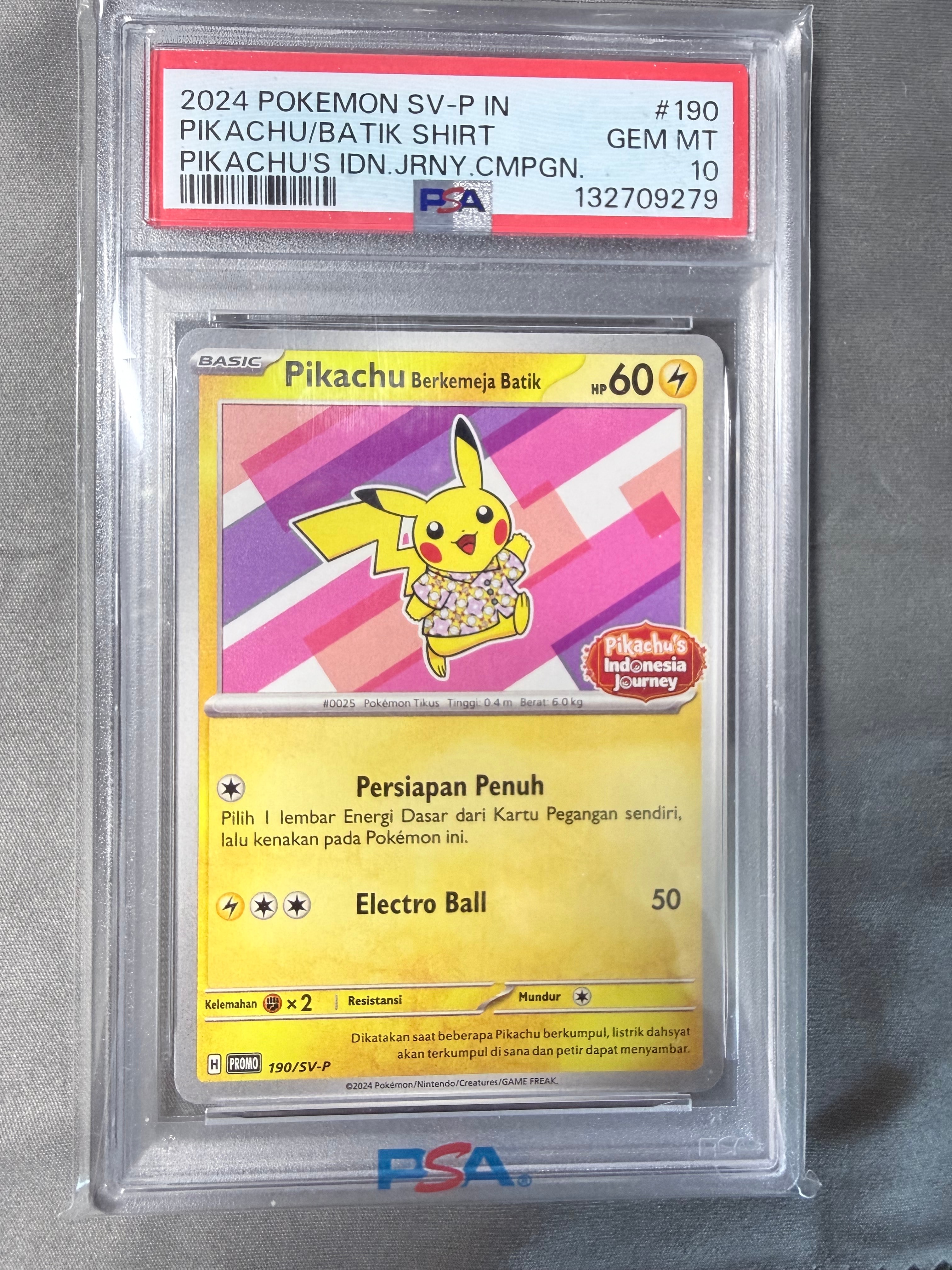 PSA10】バティックシャツを着たピカチュウ (フラワーピカチュウ柄) P