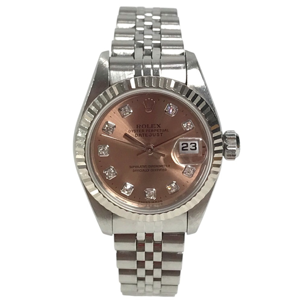 ロレックス ROLEX デイトジャスト 69174G U番 自動巻 10Pダイヤ ダイヤモンド レディースウォッチ 腕時計 SS シルバー