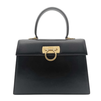 Salvatore Ferragamo サルヴァトーレフェラガモ アイコニック ヴィンテージ ガンチーニ ショルダーバッグ
トップハンドル 2WAY ショルダーバッグ レザー メタル ブラック レディース
【中古】