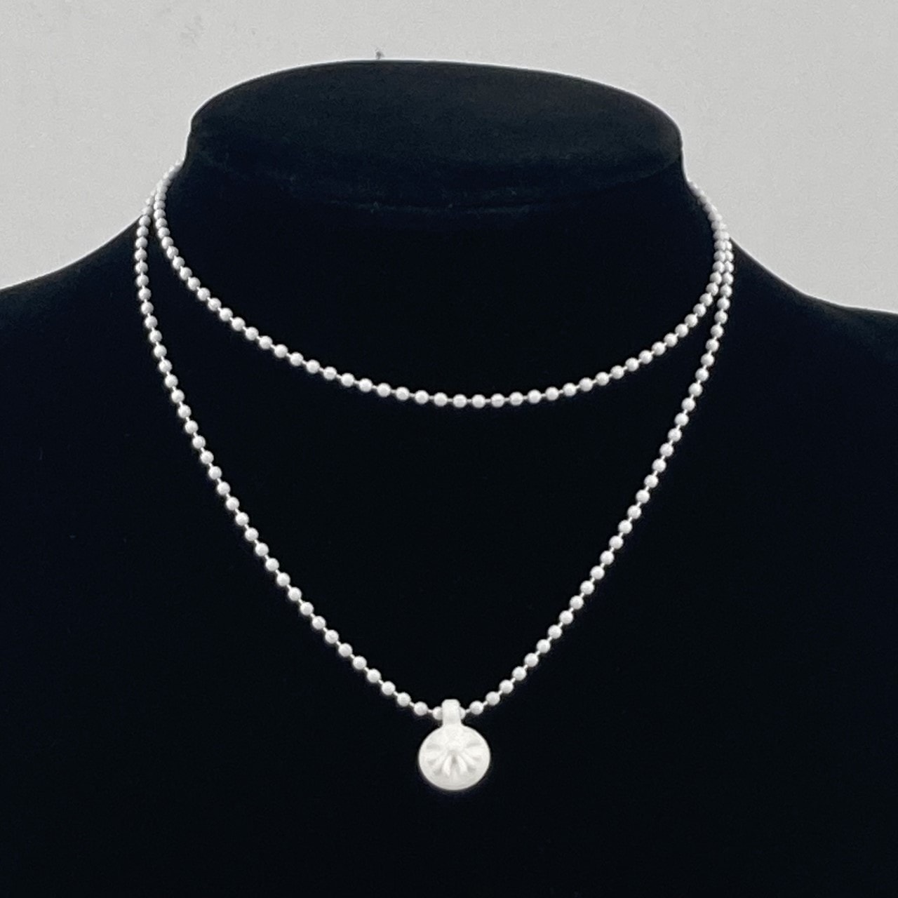 Chrome Hearts Rubber Crossball Silicon Necklace "White"