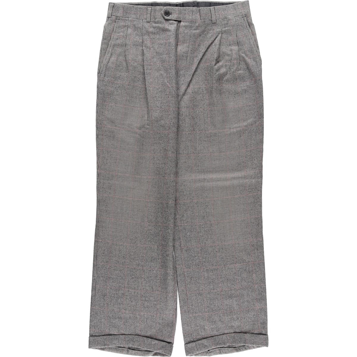 古着 バーバリー Burberry's チェック柄 千鳥格子柄 ツータック ウールパンツ メンズw31相当/eaa603317