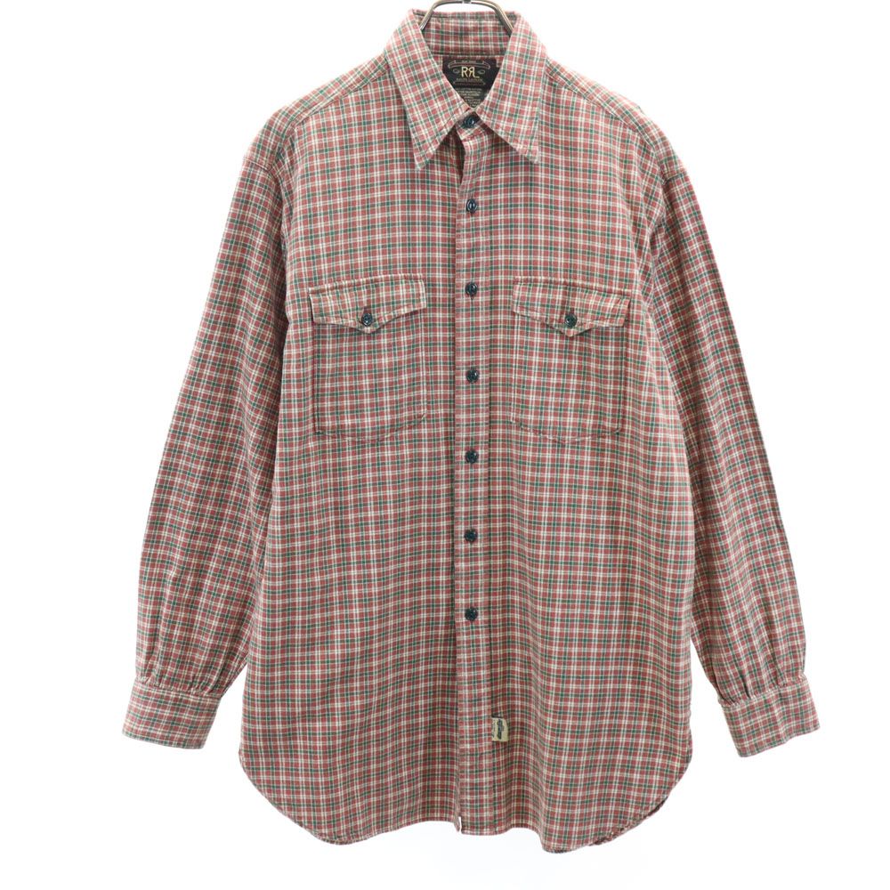 RRL ダブルアールエル 90s 初期タグ 赤3星 オールド 長袖 チェックシャツ S 赤茶 他 RALPH LAUREN ラルフローレン