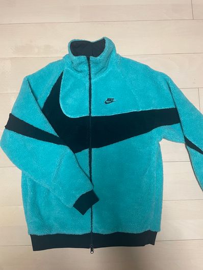 Nike Full Zip Big Swoosh Boa Jacket "Hyper Jade/Black"