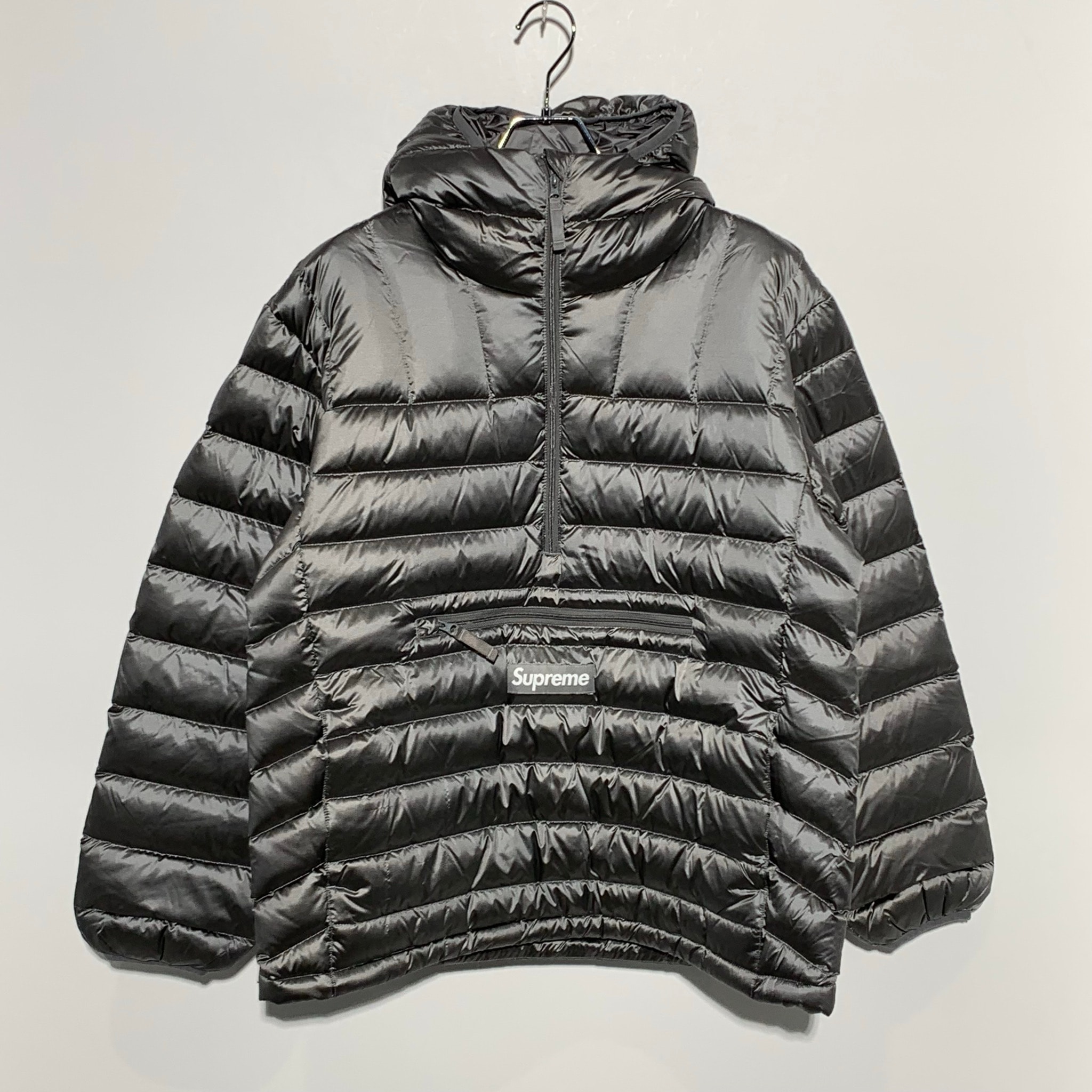 Supreme Micro Down Half Zip Hooded Pullover "Silver"