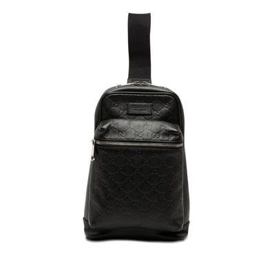 グッチ グッチシマ ボディバッグ ショルダーバッグ 523234 ブラック レザー レディース GUCCI 【中古】