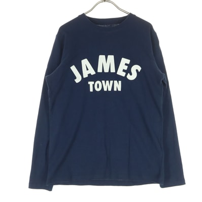 BEAMS ビームス コットン ロゴワッペン 長袖 Tシャツ S ネイビー