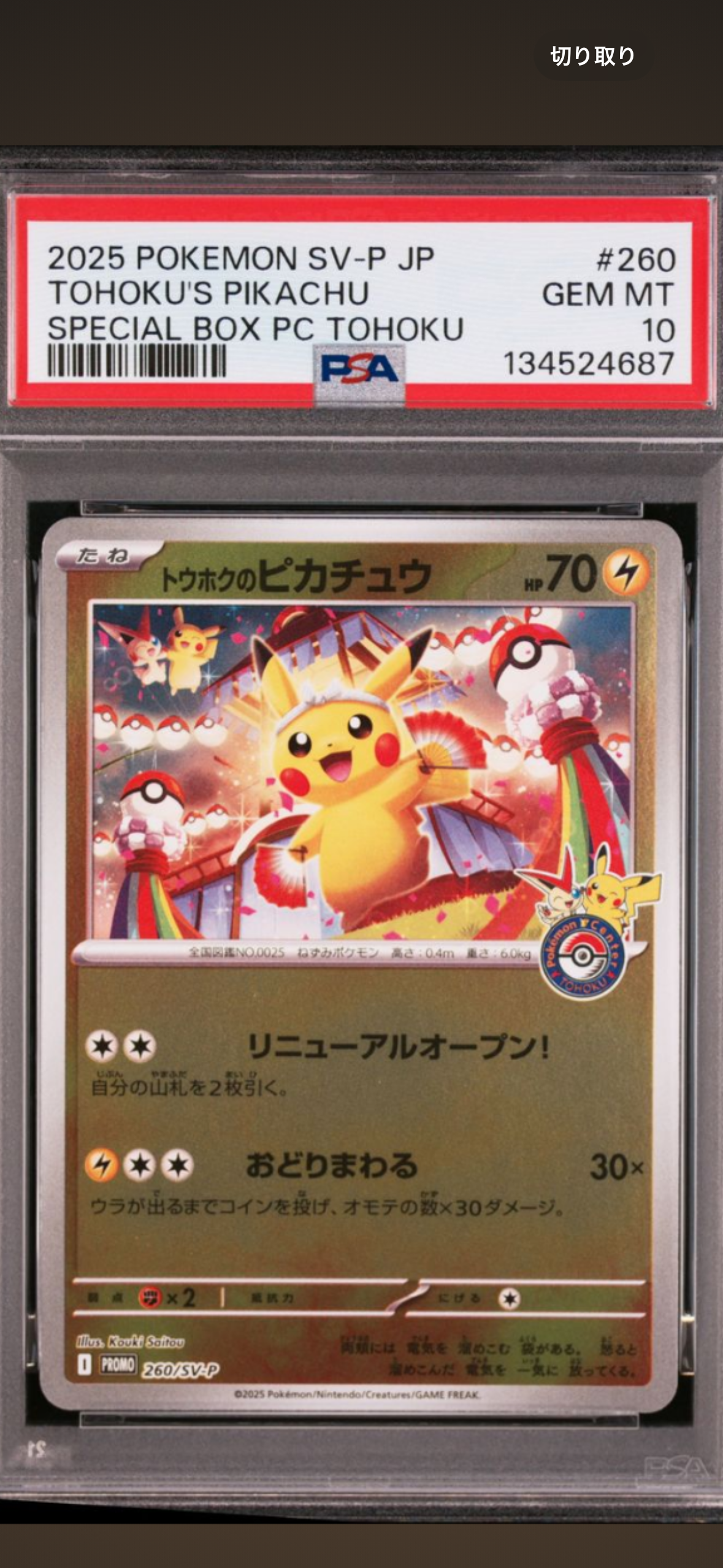 トウホクのピカチュウ P [SV-P 260](スペシャルBOX「ポケモンセンタートウホク」)