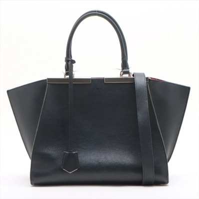 フェンディトロワジュール8BH279 ハンドバッグ レザー
