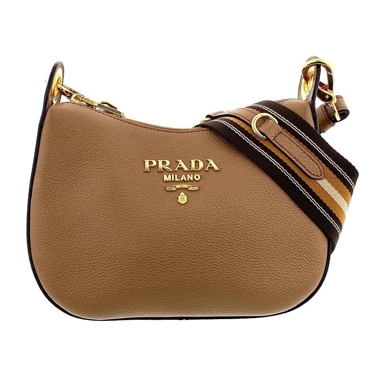 PRADA プラダ ヴィッテロ フェニックス ショルダーバッグ ショルダーバッグ 1BC166 レザー ブラウン キャメル レディース【中古】