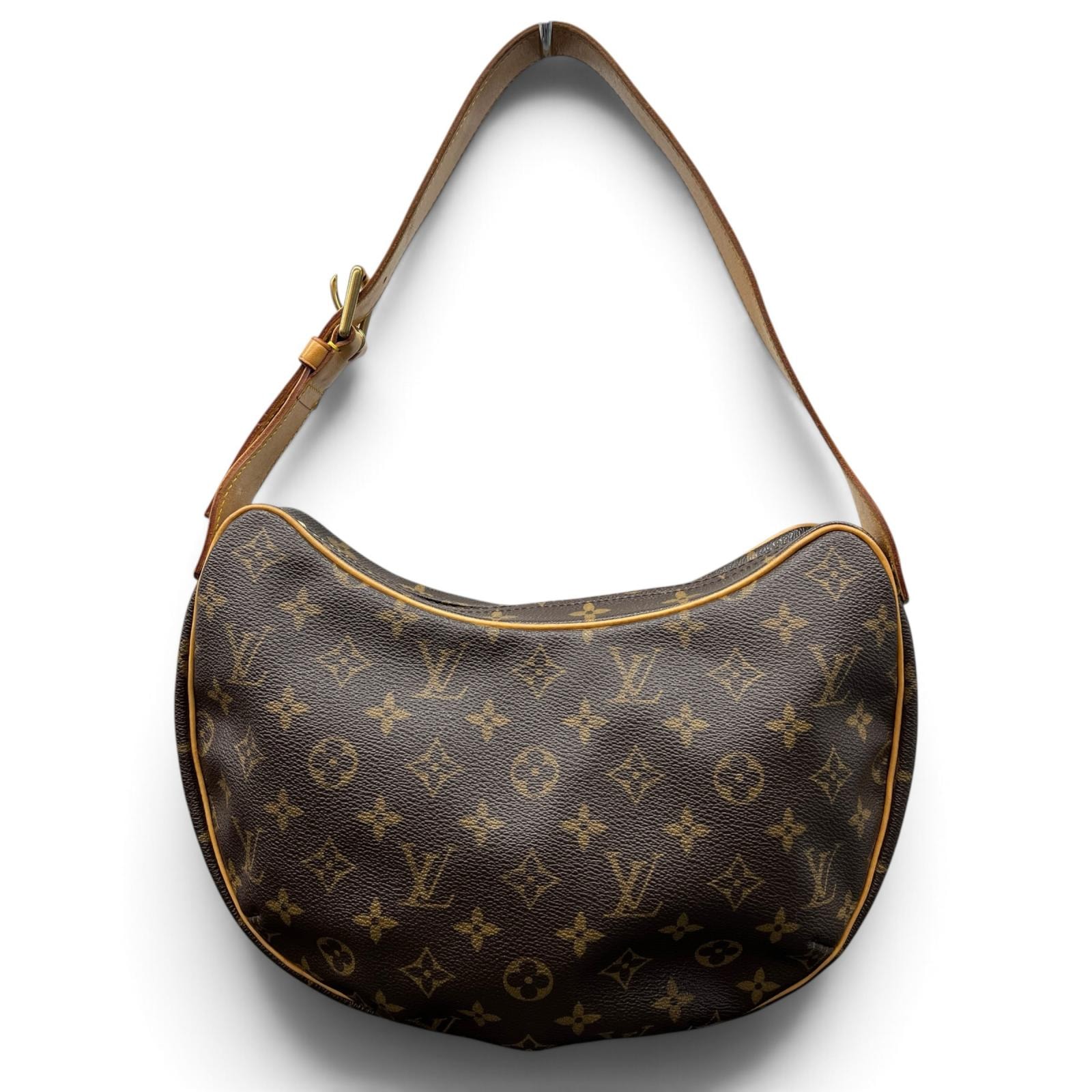 LOUIS VUITTON 美品 ルイヴィトン クロワッサンMM モノグラム ショルダーバッグ ハンドバッグ M51512 PVC レザー FL1014 ブラウン ワンショルダー LV ヴィトン ABランク 中古 鑑定済 ヴィトンバッグ