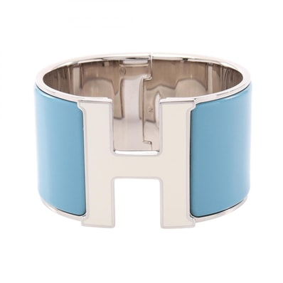 エルメス HERMES クリッククラックTGM バングル アクセサリー メタル / エナメル レディース ブルー系 / ホワイト系 / シルバー系 【中古】