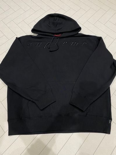 Supreme Raised Embroidery Hooded Sweatshirt "Black"