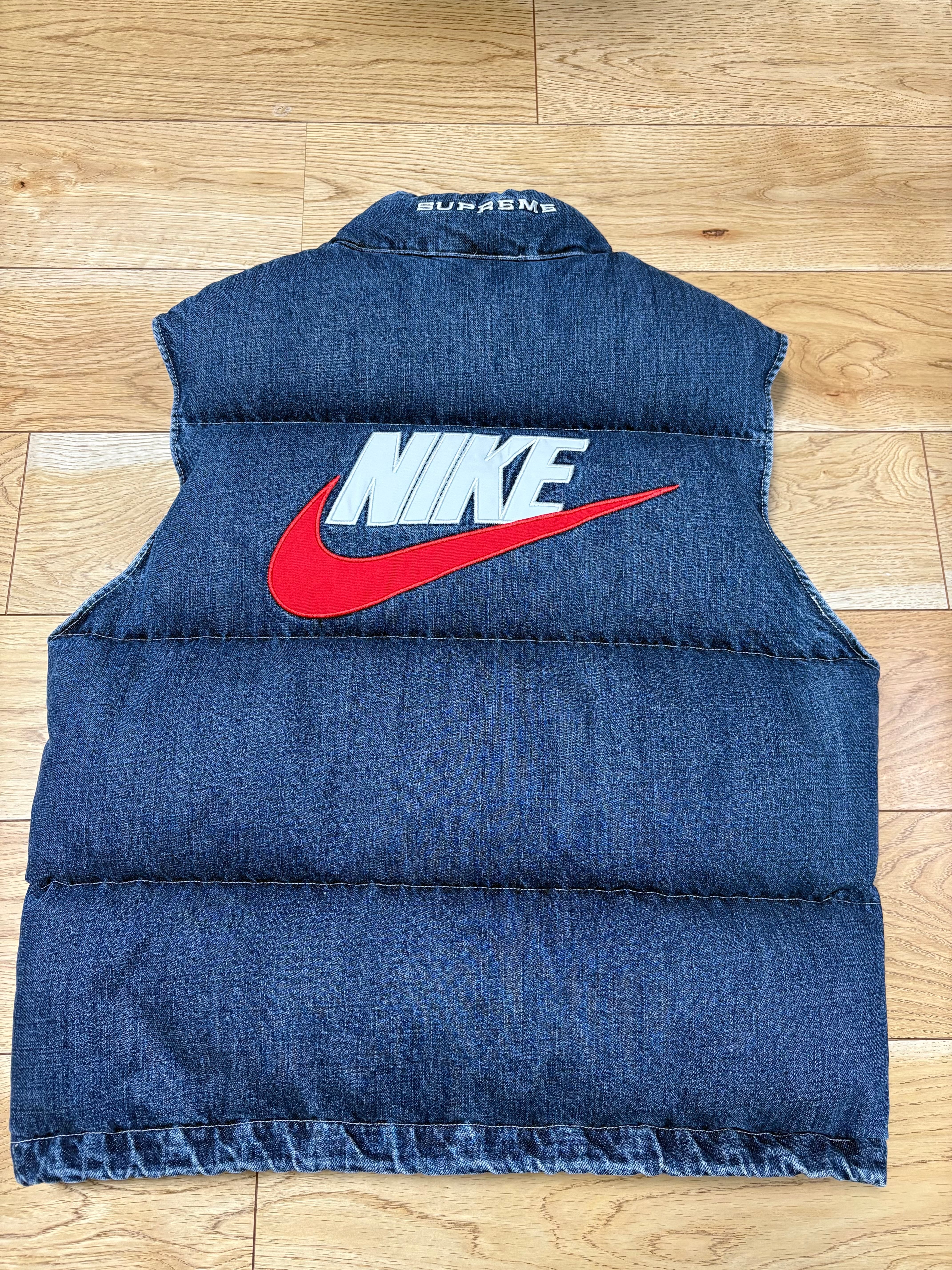 Supreme x Nike Denim Puffer Vest "Indigo"