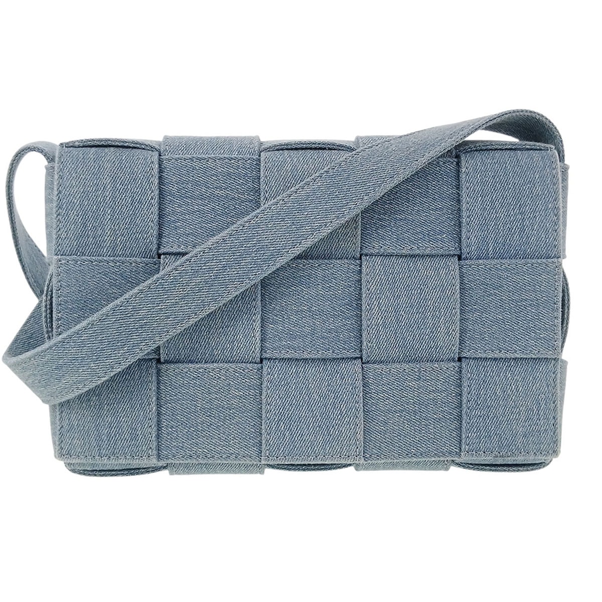 BOTTEGAVENETA ボッテガヴェネタ イントレチャート カセット ショルダーバッグ 710188 デニム インディゴ ブルー レディース【中古】