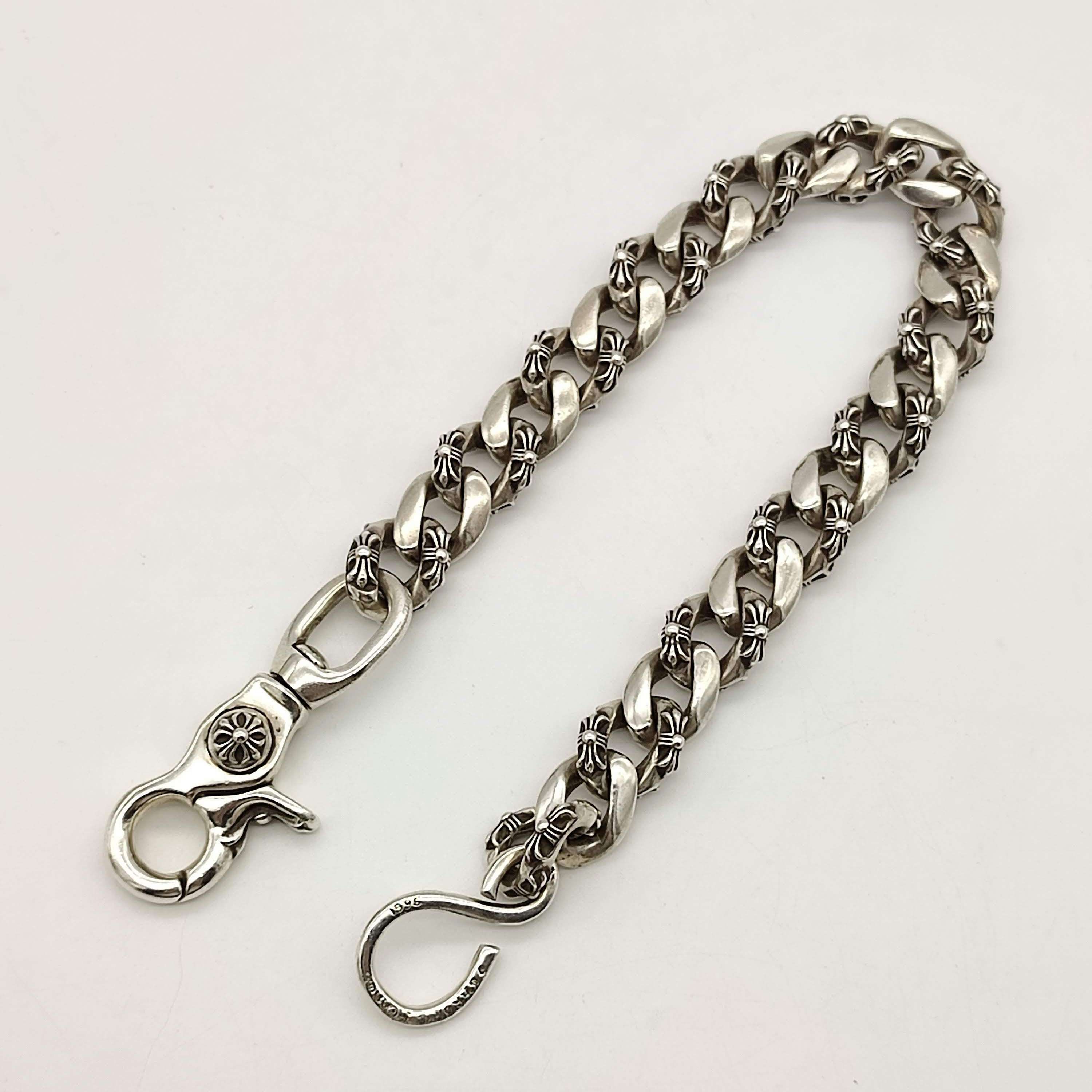 Chrome Hearts Fancy Link Chain 1 Clip Wallet Chain Short "Silver"