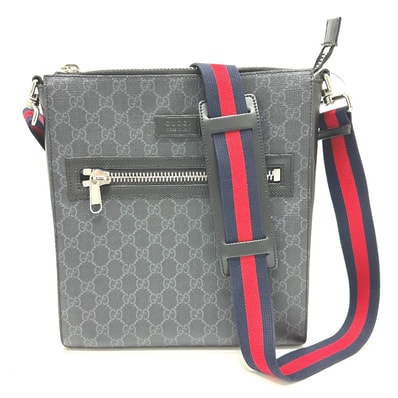 グッチ GUCCI メッセンジャー 474137 GG カバン ショルダーバッグ GGスプリームキャンバス ブラック
