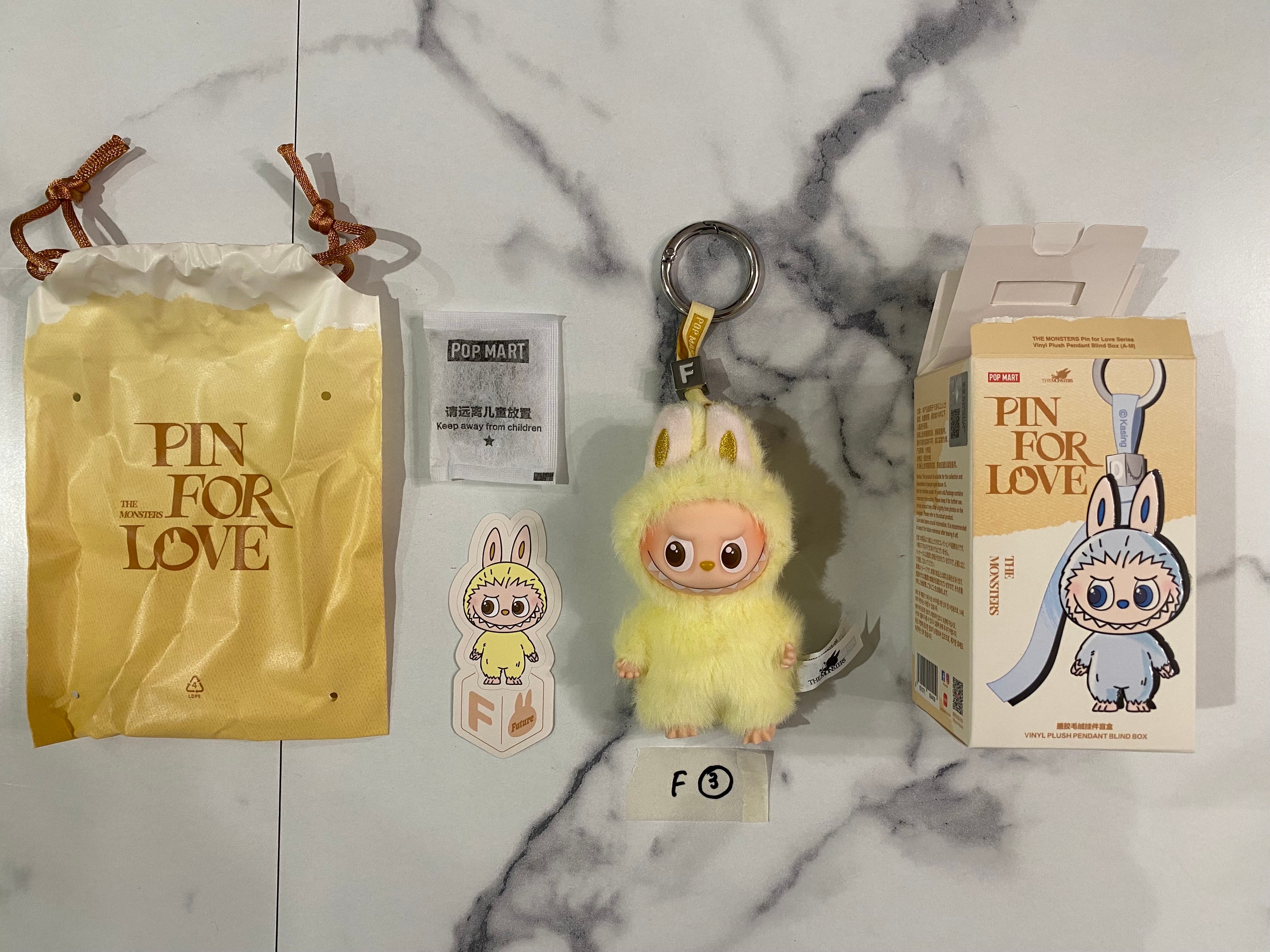 POP MART THE MONSTERS (LABUBU) Pin for Love Series-Vinyl Plush Pendant (A-M) F