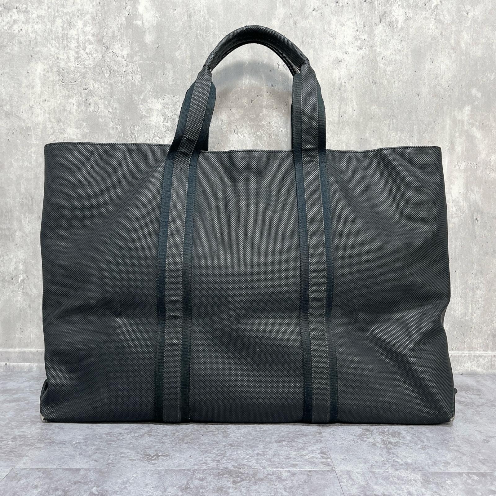 【BOTTEGA VENETA】ボッテガヴェネタ マルコポーロ トートバッグ PVC コーティングキャンバス ブラック 大容量 肩掛け イタリア製