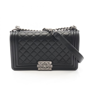 シャネル CHANEL ボーイシャネル ショルダーバッグ バッグ ラムスキン(羊革) レディース ブラック系 A67086 【中古】