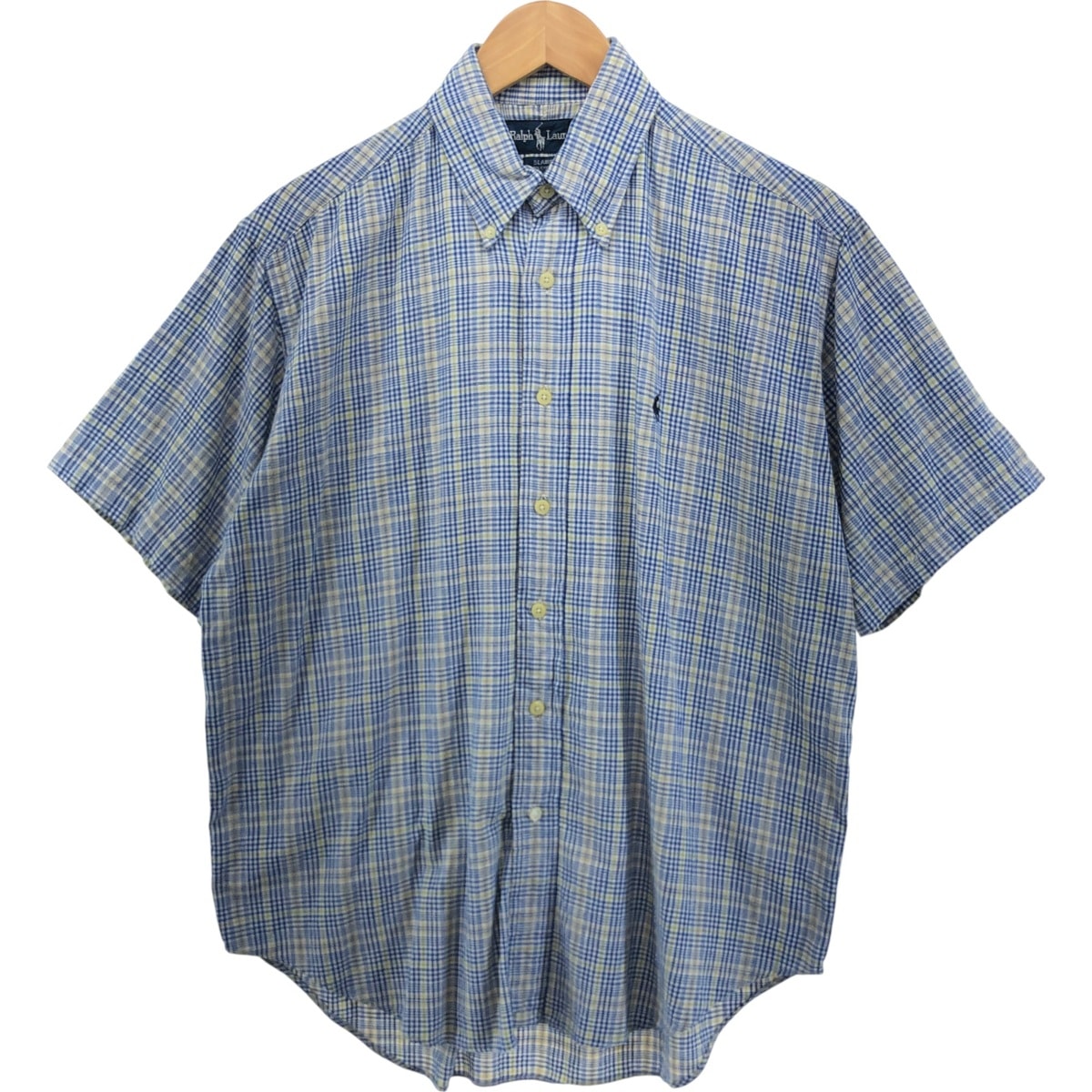 古着 90年代 ラルフローレン Ralph Lauren CHAPS チャップス 半袖 ボタンダウン チェックシャツ メンズM相当 ヴィンテージ/eaa550513