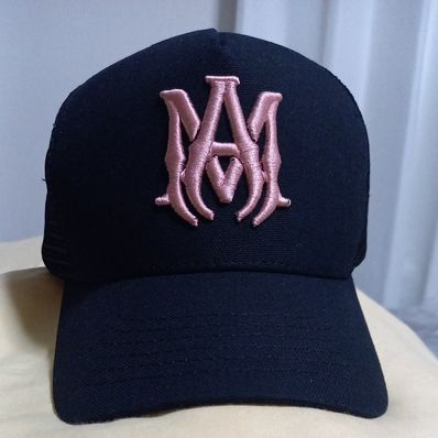 AMIRI MA Trucker Hat "Black/Peach"