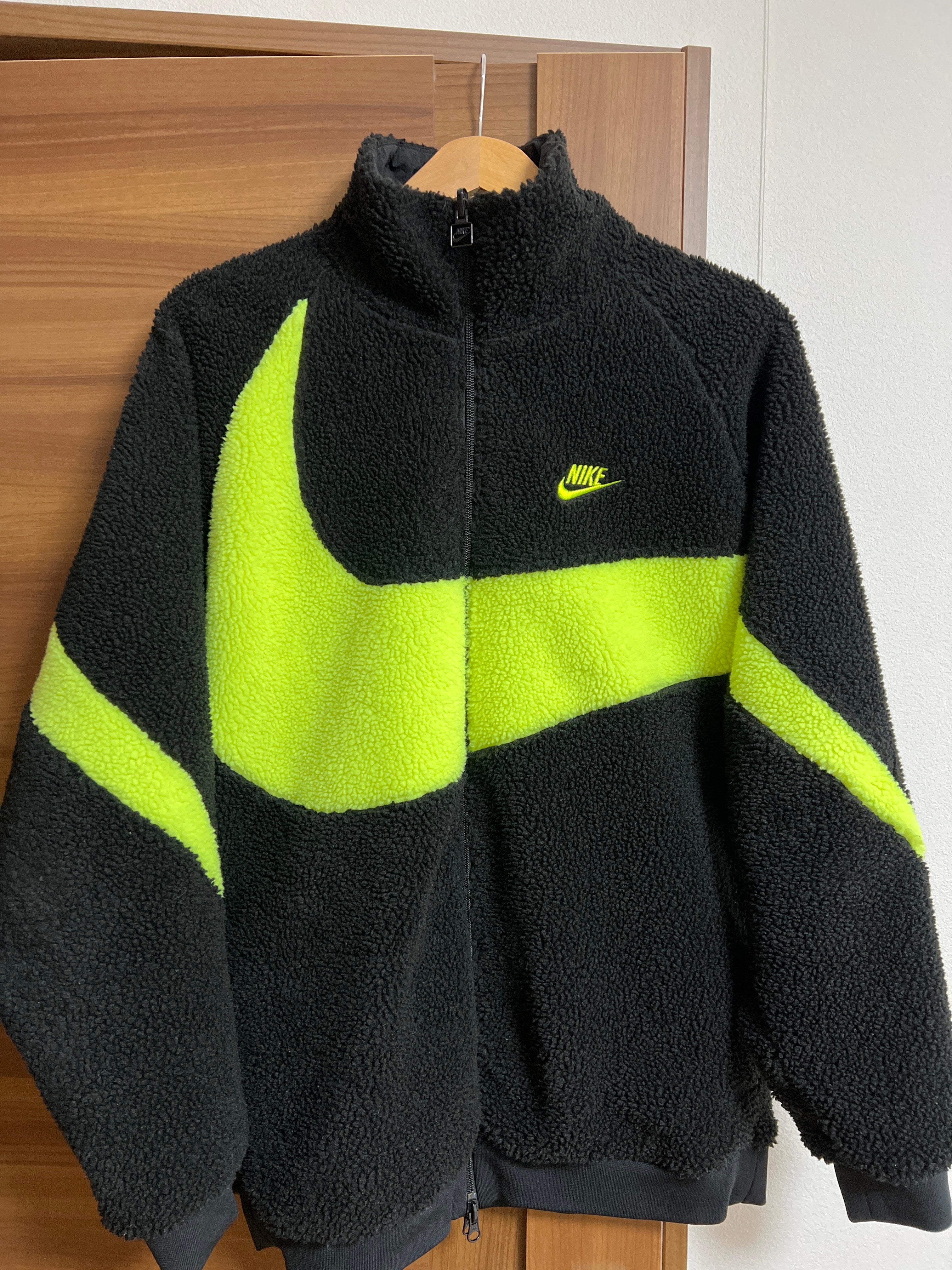 Nike Big Swoosh Reversible Boa Jacket"Black Neon"