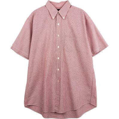 古着 ブルックスブラザーズ Brooks Brothers シアサッカー 半袖 ボタンダウン ストライプシャツ メンズL相当/eaa674120