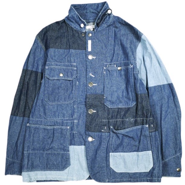 Engineered Garments エンジニアードガーメンツ アメリカ製 Logger Jacket - Washed 8oz Denim パッチワークデニム ロガージャケット S MED INDIGO カバーオール デニムジャケット アウター