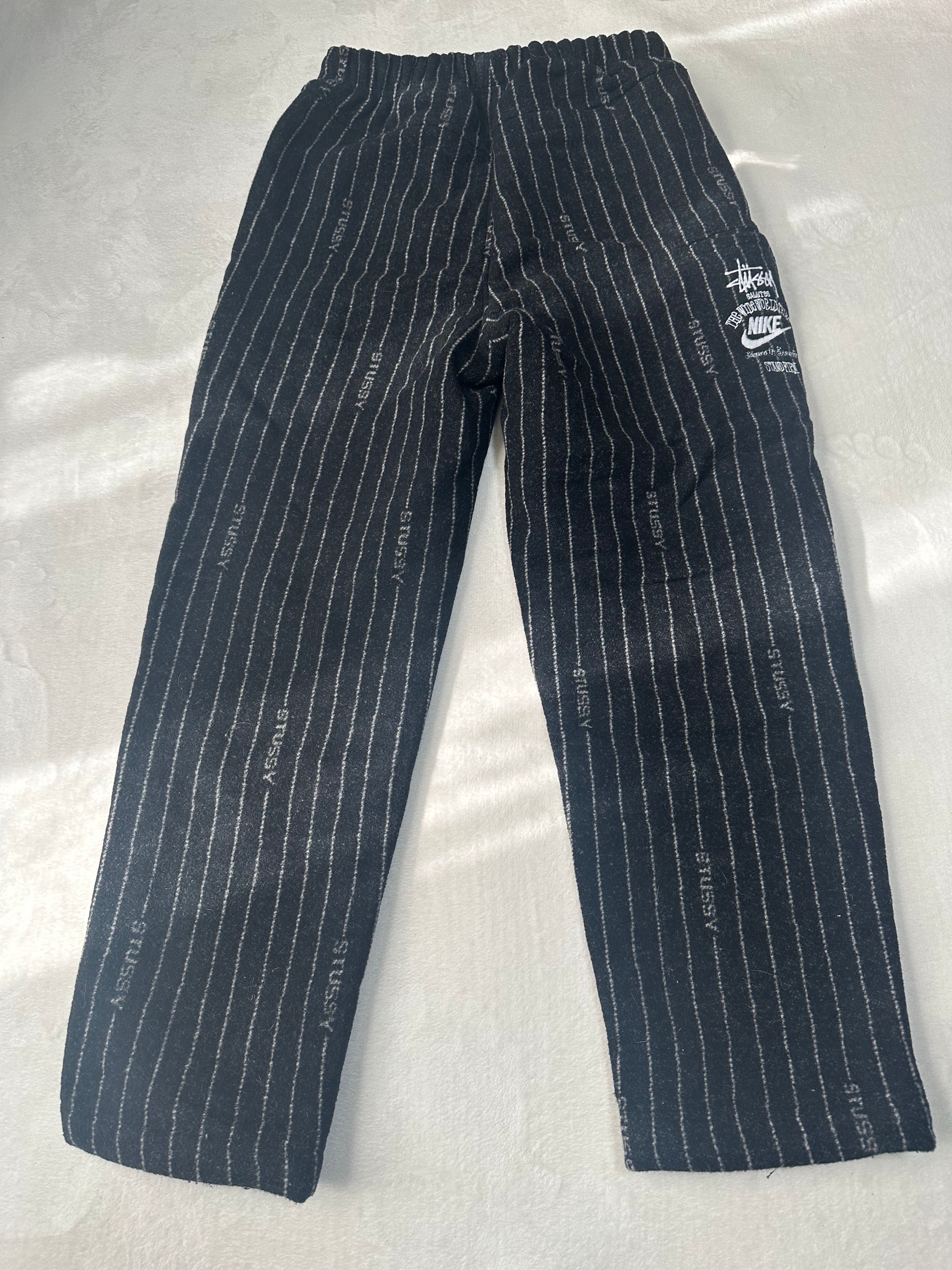 Stussy x Nike Striped Wool Pants "Black"