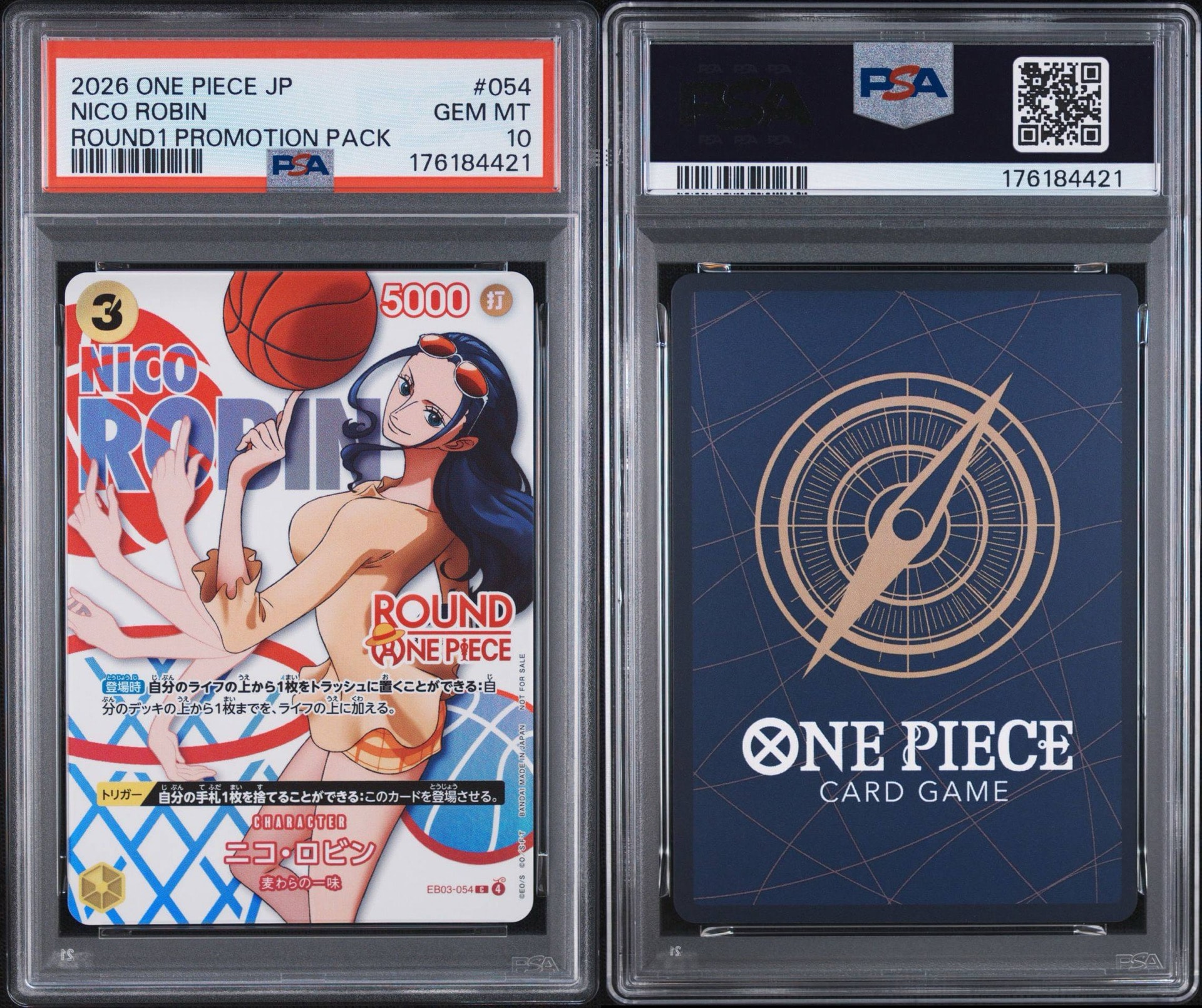 PSA10】ニコ・ロビン C [EB03-054](プロモーションカード「ラウンド