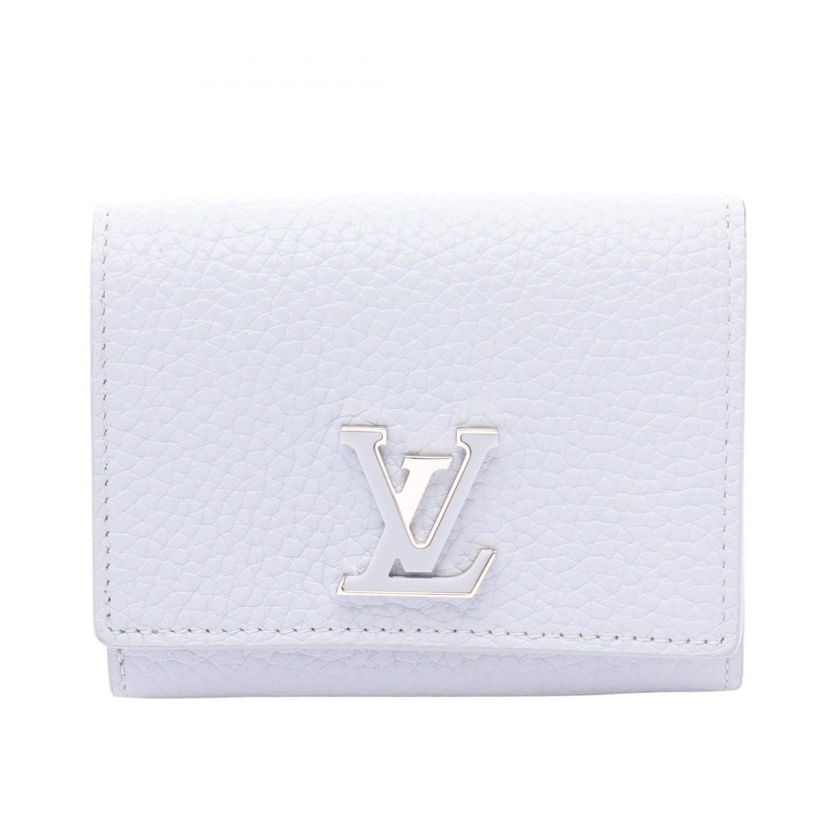 ルイ・ヴィトン LOUIS VUITTON ポルトフォイユ カプシーヌ タイニー 二つ折り財布 財布 レザー レディース ブルー系 【中古】