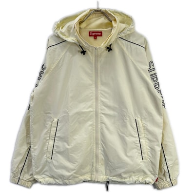 シュプリーム 17SS ホワイト STRIPED LOGO WINDBREKER S