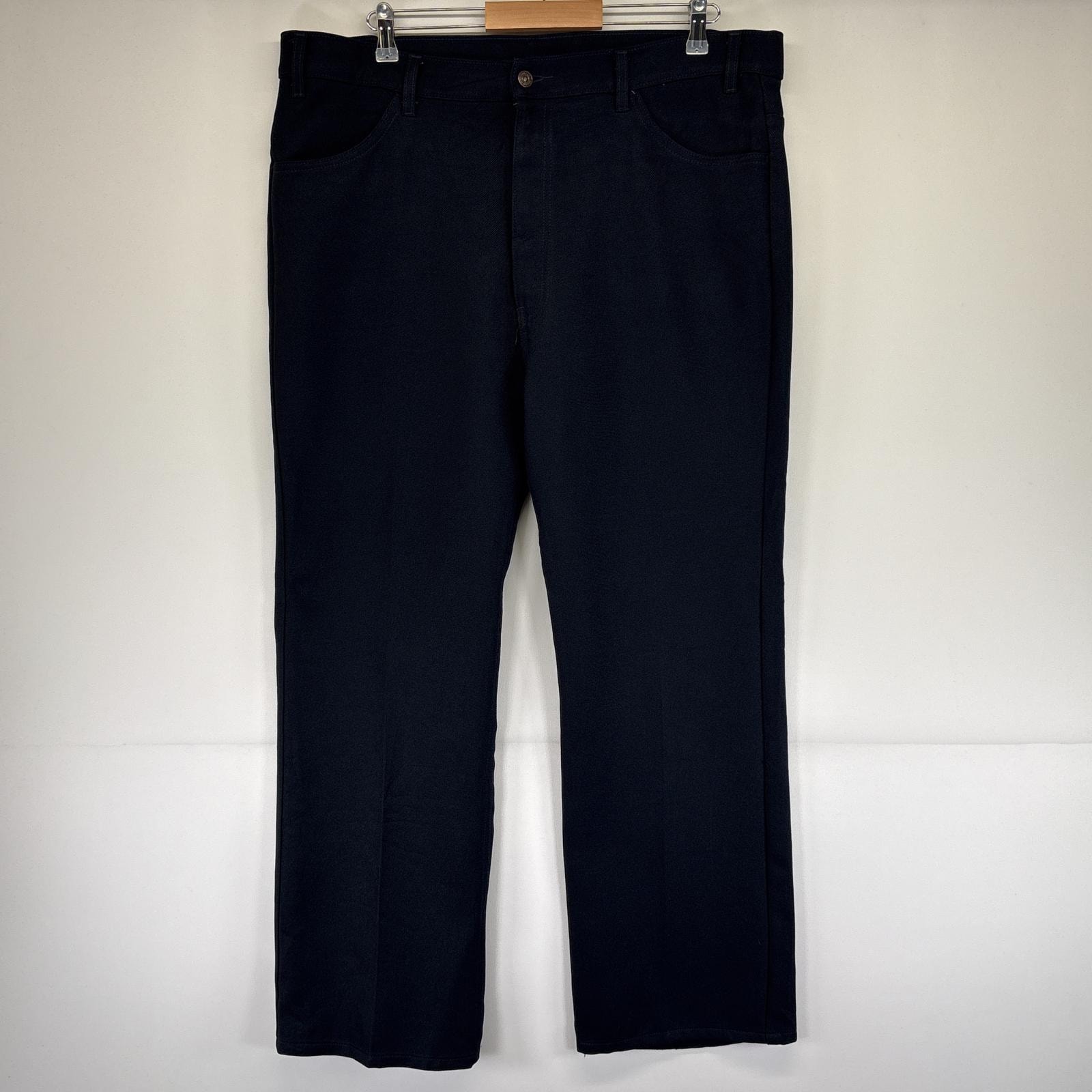 古着 リーバイス Levi's スラックスパンツ ポリパン ポリエステルパンツ 大きいサイズ ストレート 10517 w42 L30  ブラック系 メンズ