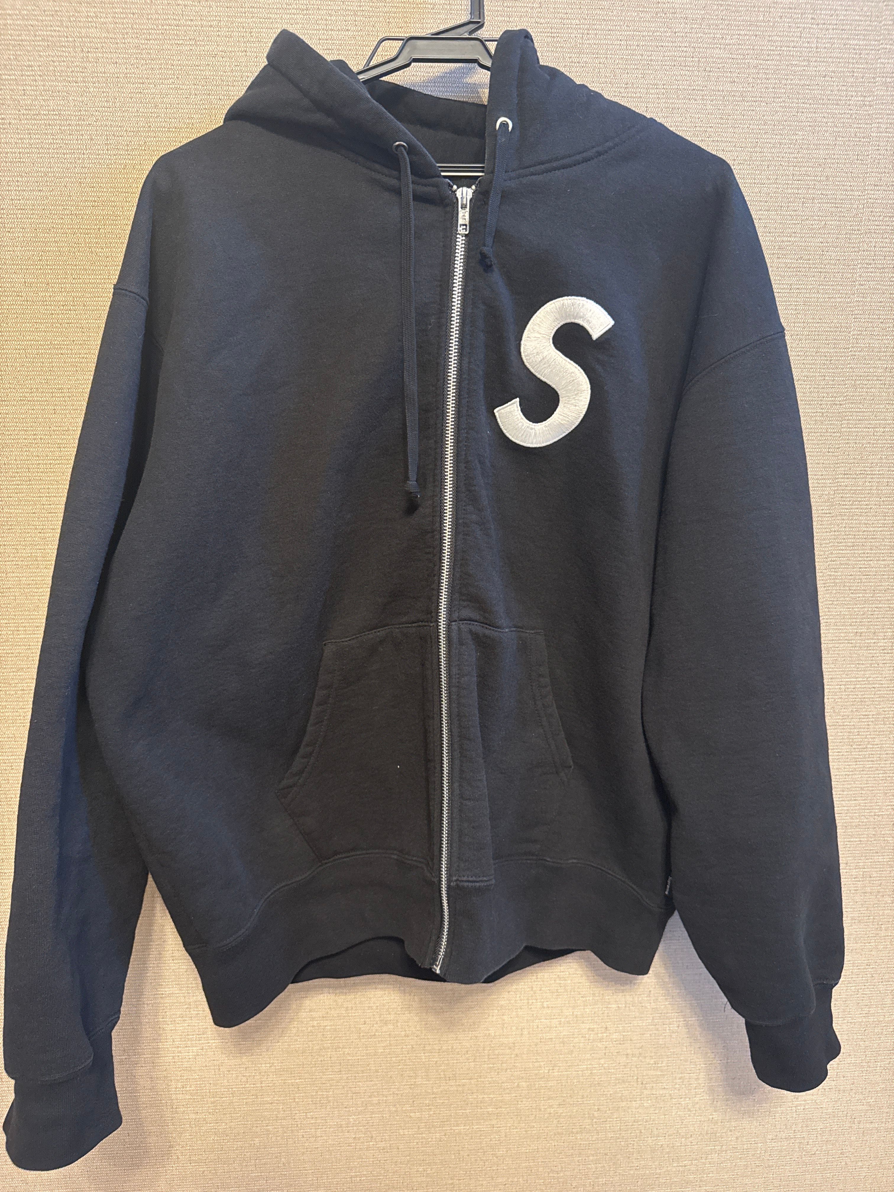 Supreme S Logo Zip Up Hooded Sweatshirt "Black" (FW24)