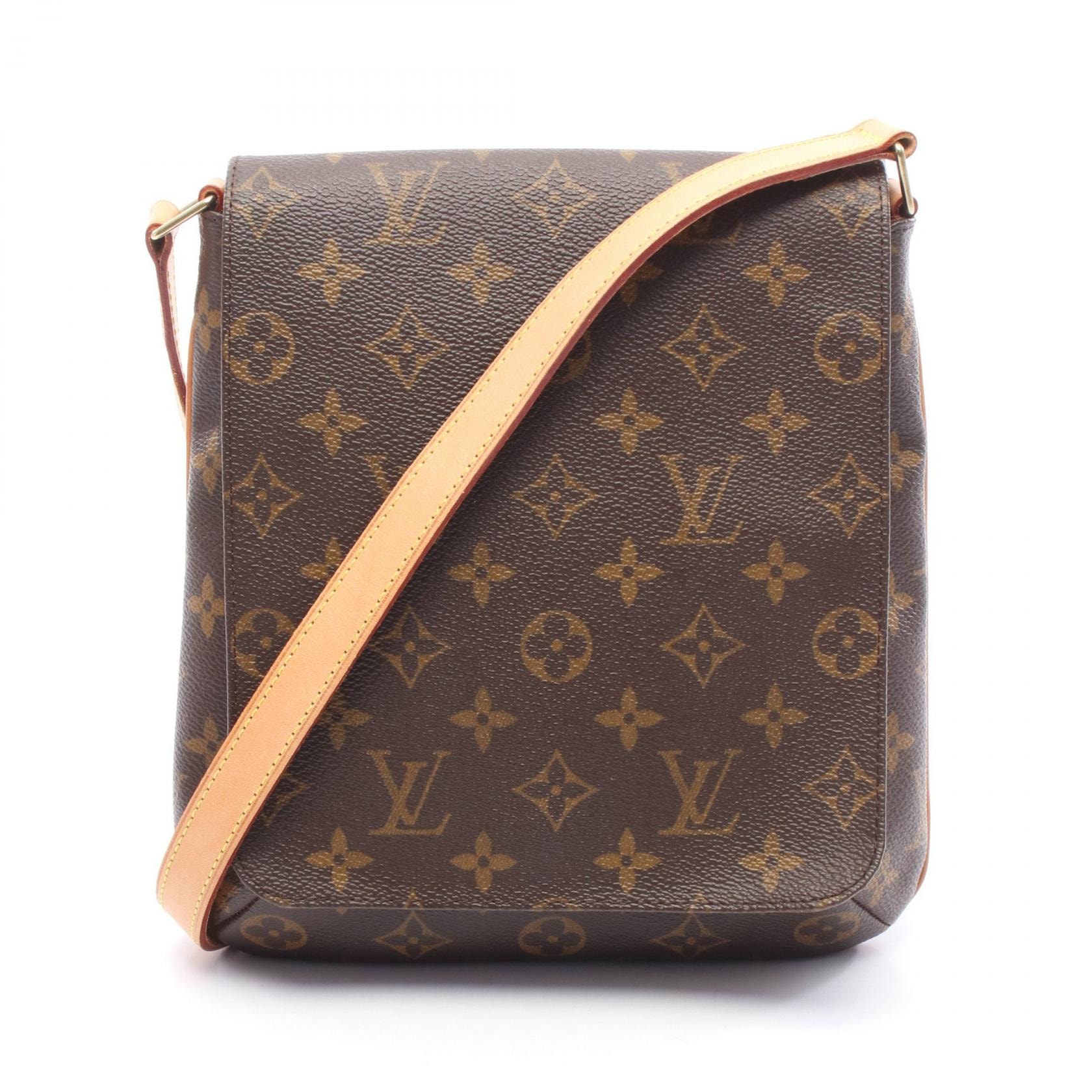 ルイ・ヴィトン LOUIS VUITTON ミュゼットサルサ ショートストラップ ショルダーバッグ バッグ PVCコーティングキャンバス レザー モノグラム レディース ブラウン系 M51258 【中古】
