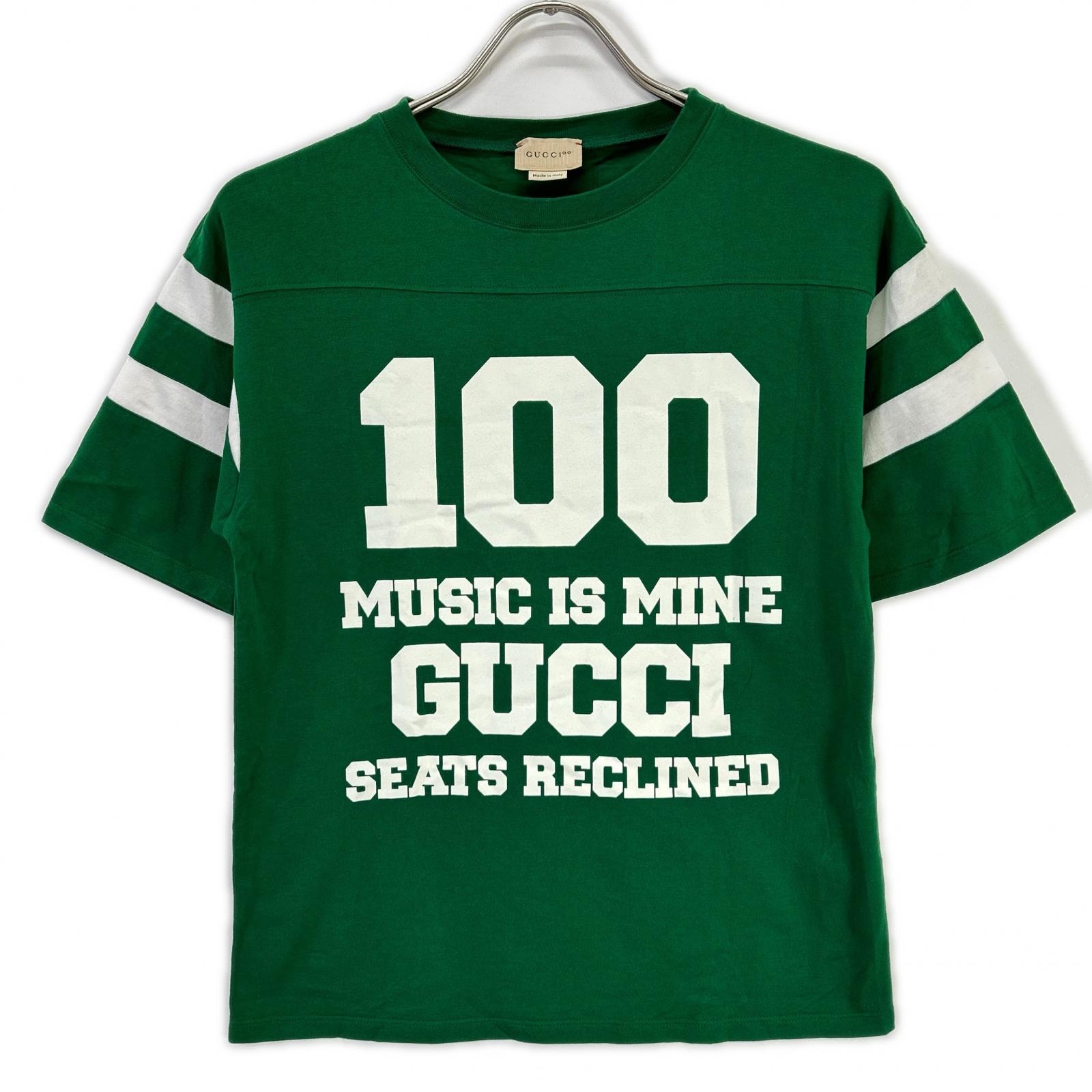 グッチ 661143 グリーン 100周年 MUSIC IS MINE ロゴ Tシャツ 10