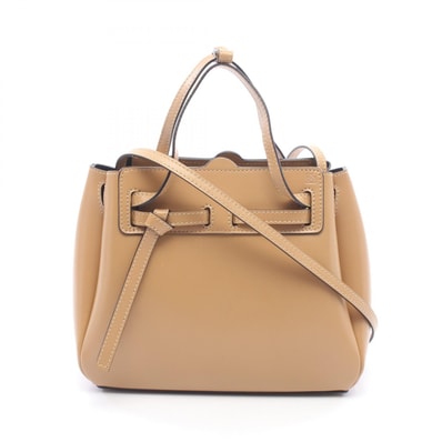 ロエベ LOEWE LAZO MINI BAG ラゾ ミニ ハンドバッグ バッグ レザー レディース ベージュ系 【中古】