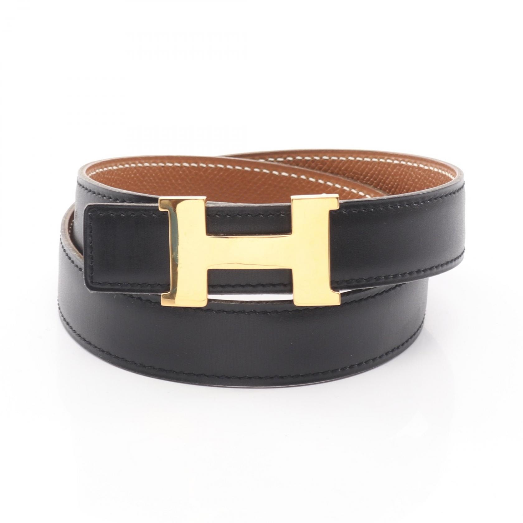 エルメス HERMES コンスタンス Hベルト リバーシブル ベルト 衣料品 レザー □A刻印(1997年製造) レディース ブラック系 【中古】