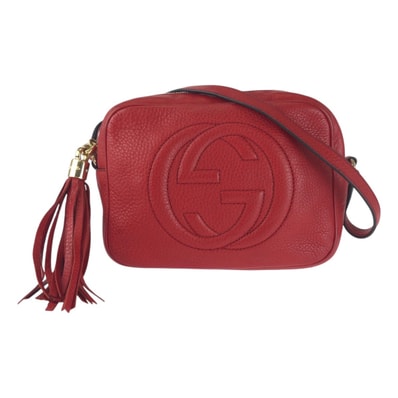 美品 GUCCI グッチ ソーホー タッセル レッド ゴールド金具 レザー ショルダーバッグ ポシェット 504958 【中古】