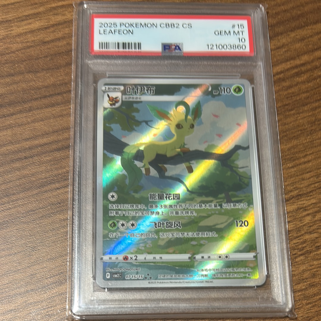 PSA10】リーフィア AR [CBB2C 07 15/15]【中国語版】(ポケモンジェム