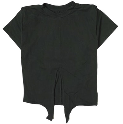 ISABEL MARANT イザベルマラン ポルトガル製 BELITA コットンクルーネックプルオーバー リボンヘム Tシャツ 78-03-02-03002 XS ブラック 半袖 トップス g18821