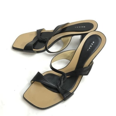 日本製★リーガル/REGAL★ミュール/サンダル【size:24.0/黒/black】Shoes/high heels◆Q-635