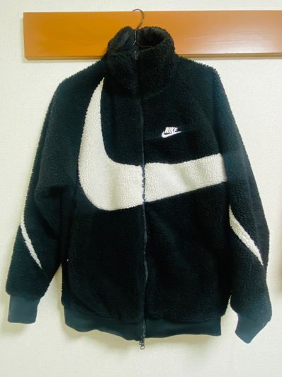 Nike Big Swoosh Reversible Boa Jacket "Black Sail"